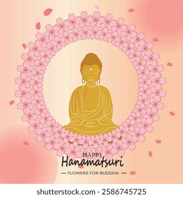A  Hanamatsuri Buddha Floral Frame