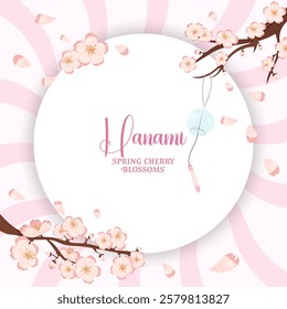 hanami banner with sakura and place for text