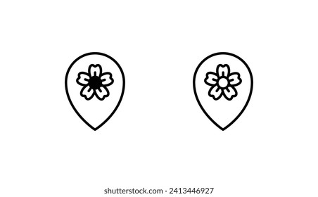 Diseño de icono de Hanami con ilustración de fondo blanco