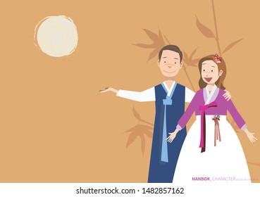 Hanbok Character, a traditional Korean costume