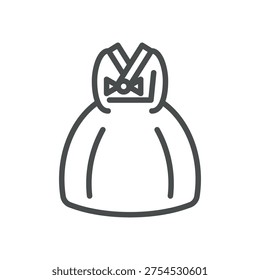 Hanbok Icon Vector Set. Minimal Linear Symbol of Traditional Korean Clothing, Heritage, and National Culture.