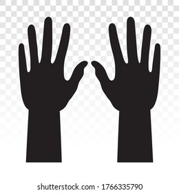 Hand. 2 hands with fingers.  Flat icon for apps and websites