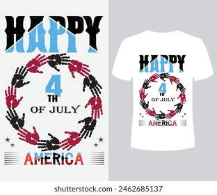 Hand 4th of july t shirt design 