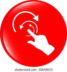 hand and abstract arrow web app button, web icon vector illustration