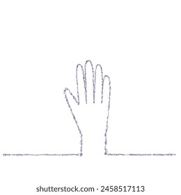 Hand abstract line art, hand with continuous line 