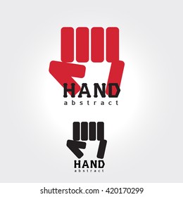hand abstract logo ,on white background Vector illustration