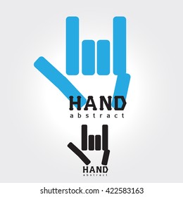hand abstract logo ,on white background Vector illustration