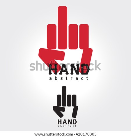 hand abstract logo ,on white background Vector illustration