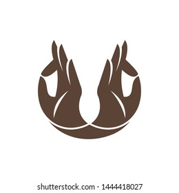 a hand abstract logo template
