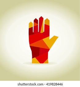 Hand abstraction, 3D illustration