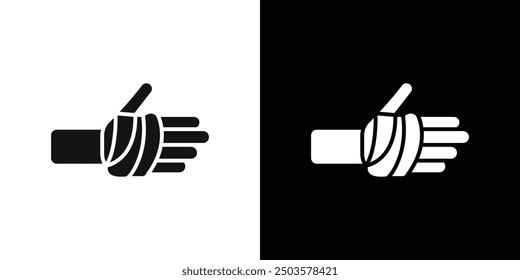 hand accident icon line art vector