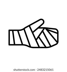 hand accident icon linear logo mark in black and white