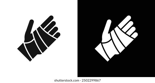 hand accident icon logo set vector