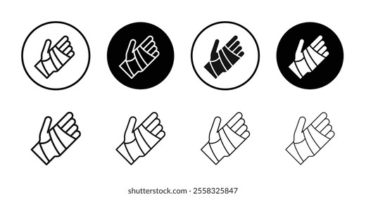 hand accident icon logo sign set vector outline