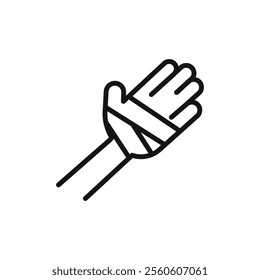 hand accident icon vector line logo art