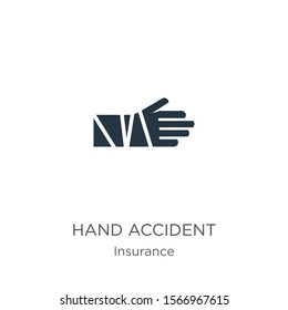 Hand accident icon vector. Trendy flat hand accident icon from insurance collection isolated on white background. Vector illustration can be used for web and mobile graphic design, logo, eps10