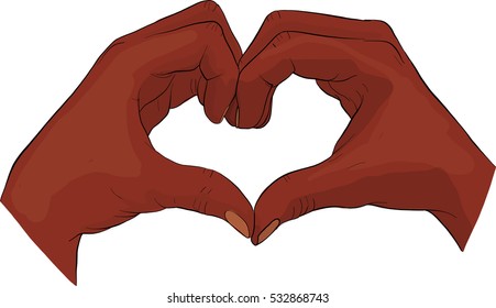 Hand act in heart shape