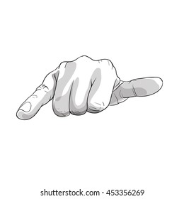 hand action, finger signal vector