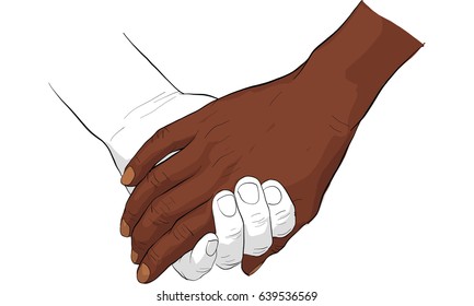hand action, hand holding together