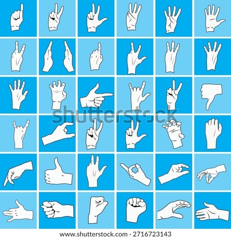 Hand Action Line Drawing Vector files_Hand Expression