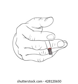 hand activity,hand holding cigarette
