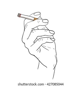 hand activity,hand holding a cigarette side view