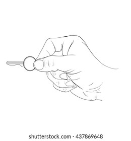 hand activity,hand holding key