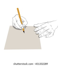 hand activity,hand writing on paper