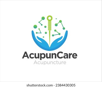 hand acupuncture care logo designs simple for herbal and traditional logo