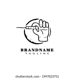 hand acupuncture logo icon design template modern vector illustration