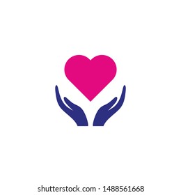 Hand And Adult Care Vector Logo