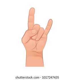The hand of an adult male. Gesture. Vector illustration isolated on white background.