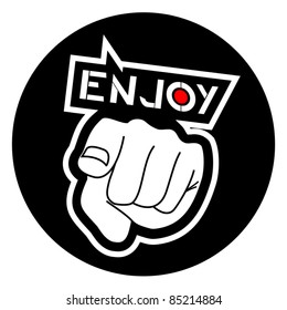 Hand advising you to enjoy