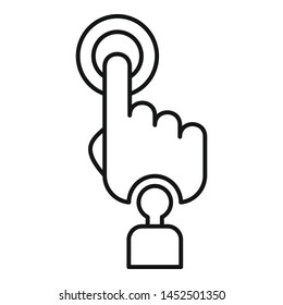 Hand ai touch icon. Outline hand ai touch vector icon for web design isolated on white background