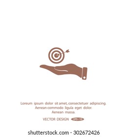 hand  aiming vector icon