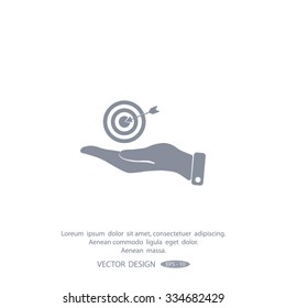 hand aiming vector icon