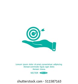 hand aiming vector icon