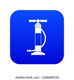 Hand air pump icon digital blue for any design isolated on white vector illustration