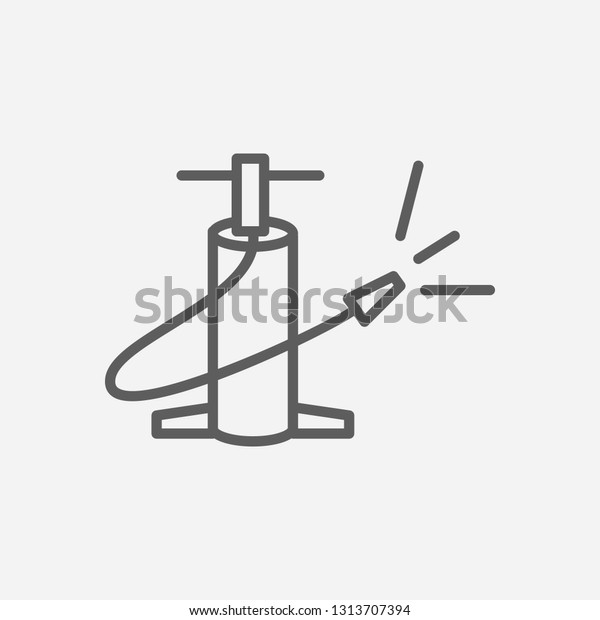 Hand air pump icon line symbol. Isolated vector\
illustration of hand air pump icon sign concept for your web site\
mobile app logo UI\
design.
