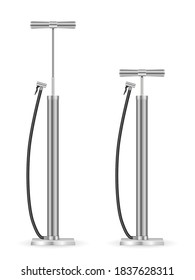 Hand air pump set on a white background. Vector illustration.
