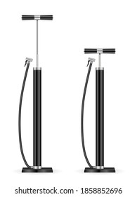 Hand air pump set on a white background. Vector illustration.