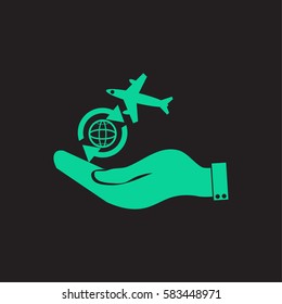 hand and airplane 