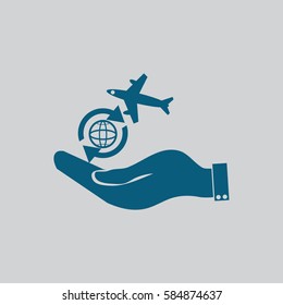 hand and airplane 