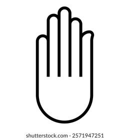 Hand Akhimsa Ahimsa arm Jainism Jain religion symbol Dharma Ahinsa icon black color vector illustration image flat style