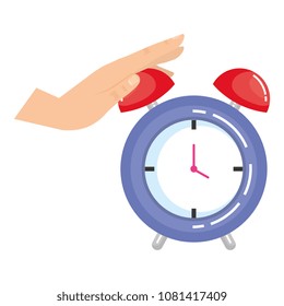 hand with alarm clock time icon