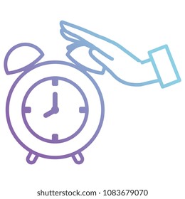 hand with alarm clock time icon