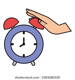 hand with alarm clock time icon