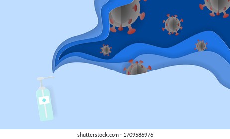 Hand alcohol cleaning gel for prevent COVID-19 virus concept, illustration vector