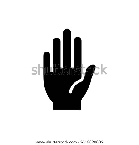 Hand with All Fingers Extended and Slightly Bent Representing Understanding or Gesture