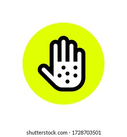 Hand allergies vector icon design on white background